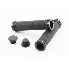 Ручки руля 130мм с зажимом Lock-On с двух сторон, чёрные FL-426