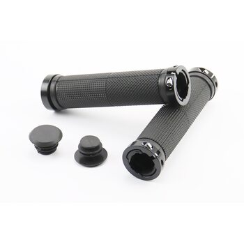 Ручки руля 130мм с зажимом Lock-On с двух сторон, чёрные FL-426