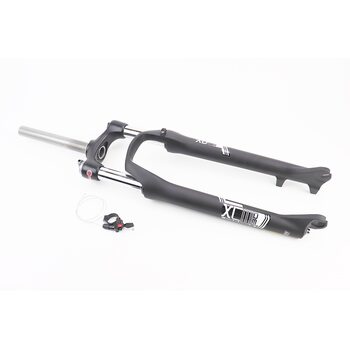 Вилка 29" амортизаційна, без різьби 1-1/8" (28,6мм), шток 215мм, з ходом 100мм, Disk-brake, пружинно-оливна, виносний Lockout, алюмінієва XCM 30