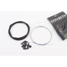 Трос - комплект перемикання універсальний "ПОВНИЙ" (сорочка 4мм х 2,7м, троса Galvanize 2000/2300мм, ковпачки, кінцевики, фіксатори, захист рами), чорний