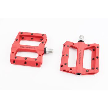Педали MTB широкие 9/16" (100x105x19mm) армопластик, пром-подшипник (6*13*5). красные HF-633