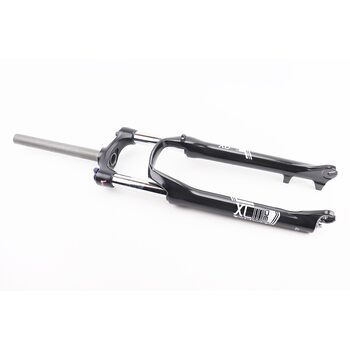 Вилка 27,5" амортизаційна, без різьби 1-1/8" (28,6мм), шток 255мм, з ходом 100мм, Disk-brake, пружинно-оливна, Lockout, алюмінієва, чорна SF15-XCM