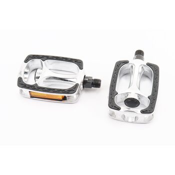 Педалі CITY 9/16" (95x70x24mm) алюмінієві, сріблясто-чорні