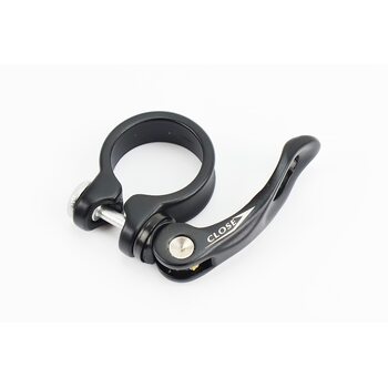 Зажим (хомут) трубы сиденья MTB 31,8мм, креп. эксцентрик, алюминиевый, черный AT-109