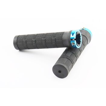 Ручки руля 130мм с зажимом Lock-On, чёрно-синие