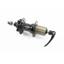 Втулка задняя MTB алюминиевая 14Gx32H под кассету 8-11зв, Disk-brake, 4 пром-подшипники 6001 2RS, крепл. эксцентрик, чёрная FB-A292В