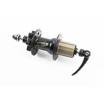 Втулка задняя MTB алюминиевая 14Gx32H под кассету 8-11зв, Disk-brake, 4 пром-подшипники 6001 2RS, крепл. эксцентрик, чёрная FB-A292В