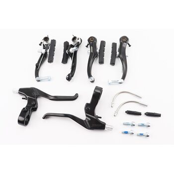 Гальмо V-brake 110мм (2 колеса) з ручками, алюмінієве, чорне 10DG/483D