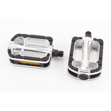 Педалі CITY 9/16" (112x72x25mm) алюмінієві, сріблясто-чорні NWL-369RL