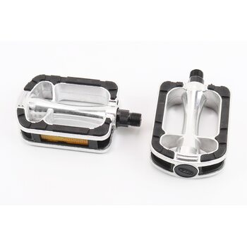 Педалі CITY 9/16" (112x72x25mm) алюмінієві, сріблясто-чорні NWL-369RL