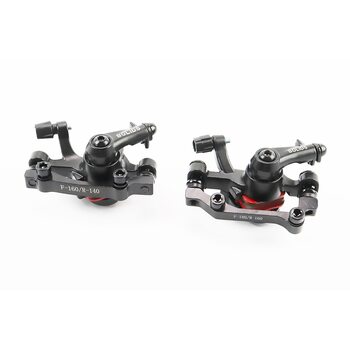 Тормозные суппорта передний (F160/R140мм)+задний (F180/R160мм), чёрный BOLI