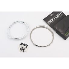 Трос - комплект перемикання універсальний "ПОВНИЙ" (сорочка 4мм х 2,7м, троса Slick Stainless 2000/2300мм, ковпачки, кінцівки, фіксатори, захист рами), білий