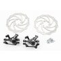 Гальмо Disk-brake переднє (F160/R140мм)+заднє (F180/R160мм), диски 160мм, кріпл. 6 болтів, чорні DSC-510