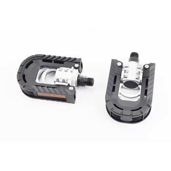 Педалі FOLDING складані 9/16" (100x70x28mm) пластико-алюминієві, чорно-сірі YH-99X