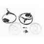 Гальмо Disk-brake гідравлічне переднє (F180/R160мм)+заднє (F180/R160мм) у зборі, диски 160/180мм, кріпл. 6 болтів, чорні