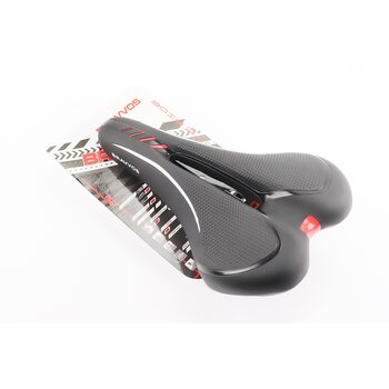 Сидение MTB 280x160мм, черно-бело-красное YF-1050