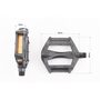 Педалі BMX 9/16" ((90x75x20mm) пластикові, чорні (без підшипників)