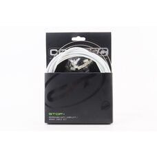 Трос - комплект гальмівний універсальний "ПОВНИЙ" (сорочка 5мм х 3м, троса Slick Stainless 1350/2350мм, ковпачки, кінцевики, фіксатори, захист рами), білий