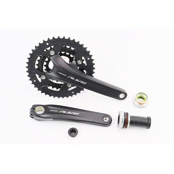 Шатуны "Hollowtech II" 175мм, 44.32.22T MTB+каретка SM-BB52, интегрированная ось 24мм, алюминиевые, чёрные ALIVIO FC-M4060