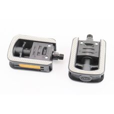 Педалі FOLDING складні 9/16" (109x76x35mm) пластикові, чорно-сірі NW-319