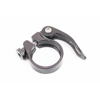 Зажим (хомут) трубы сиденья MTB 34,9мм, крепл. эксцентрик, алюминиевый, чёрный