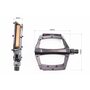 Педали MTB широкие 9/16" (112x109x24mm) алюминиевые, чёрные NWL-221