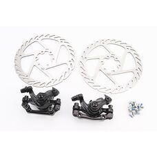 Тормоз Disk-brake передний (F160/R140мм)+задний (F180/R160мм), диски 160мм, крепл. 6 болтов, чёрный DX-2005