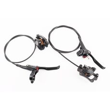 Гальмо Disk-brake гідравлічне переднє (F160/R140мм)+заднє (F180/R160мм), чорні
