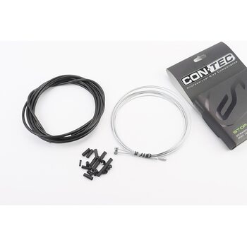 Трос - комплект гальмівний універсальний "ПОВНИЙ" (сорочка 5мм х 3м, троса Galvanize 1350/2350мм, ковпачки, кінцевики, фіксатори, захист рами), чорний