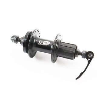 Втулка задняя MTB алюминиевая 14Gx36H под кассету 8-11зв, Disk-brake, 2 пром-подшипники 6200 2RS, крепл. эксцентрик, чёрная FB-A282В