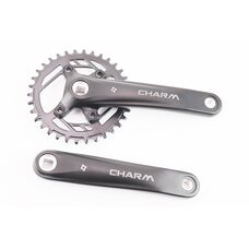 Шатуни "квадрат" 170мм, 34T (BCD:76мм) MTB, алюмінієві, чорні CHARM-34T