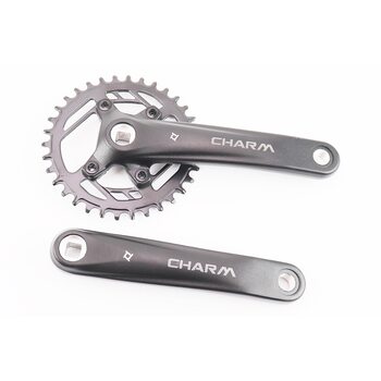 Шатуни "квадрат" 170мм, 34T (BCD:76мм) MTB, алюмінієві, чорні CHARM-34T