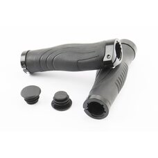 Ручки керма 140мм з затискачем Lock-On з двох сторін, ергономічні, чорні TPR-081