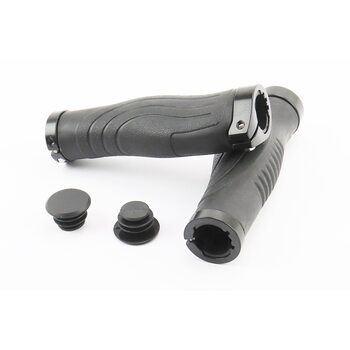 Ручки керма 140мм з затискачем Lock-On з двох сторін, ергономічні, чорні TPR-081