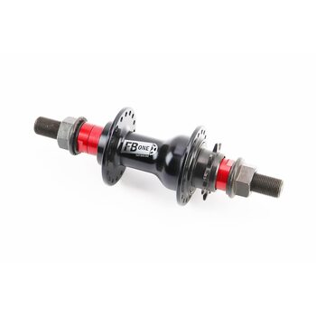 Втулка задня BMX алюмінієва 14Gx36H драйвер 9т, 4 пром-підшипники 6902 2RS, вісь 14мм, кріпл. гайка, чорно-червона FB-A275В