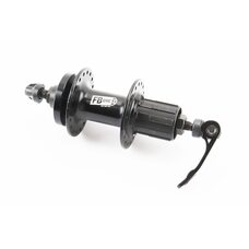 Втулка задняя MTB алюминиевая 14Gx36H под кассету 8-11зв, Disk-brake, 2 пром-подшипники 6200 2RS, крепл. эксцентрик, чёрная FB-A282В