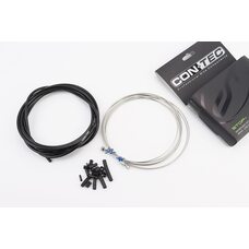 Трос - комплект гальмівний універсальний "ПОВНИЙ" (сорочка 5мм х 3м, троса Slick Stainless 1350/2350мм, ковпачки, кінцевики, фіксатори, захист рами), чорний