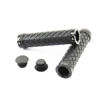 Ручки керма 130мм з затискачем Lock-On з двох сторін, чорні TPE-167