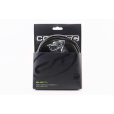 Трос - комплект перемикання універсальний "ПОВНИЙ" (сорочка 4мм х 2,7м, троса Slick Stainless 2000/2300мм, ковпачки, кінцівки, фіксатори, захист рами), чорний