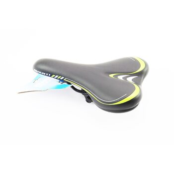 Сиденье MTB 265x155мм, чёрно-зелёное AVY-6628