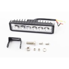 Фара додаткова світлодіодна вологозахисна - 6 LED з кріпленням, прямокутна 150*37мм