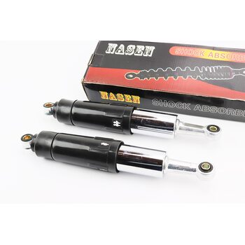 Амортизатор задній JH/CB/CG - 345мм*d60мм (втулка 12мм / втулка 10мм) закритий регул., чорний к-кт 2шт