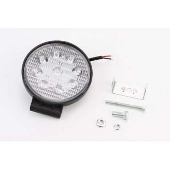 Фара дополнительная светодиодная влагозащитная - 9 LED с креплением, круглая 115мм