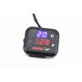 ВОЛЬТМЕТР з дисплеєм, червоний циферблат + датчик температури повітря + кріплення (універсальний, компактний)