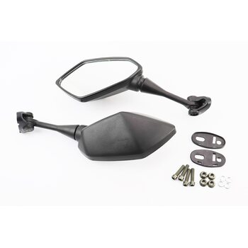 Зеркала к-кт на мотоцикл "призма" под два болта, черные, тип 2 (ССС - знак качества)