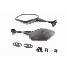 Зеркала к-кт на мотоцикл "призма" под два болта, карбон (ССС - знак качества)