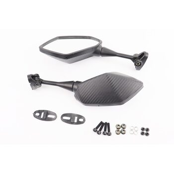 Зеркала к-кт на мотоцикл "призма" под два болта, карбон (ССС - знак качества)