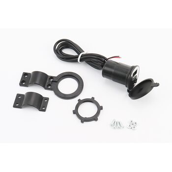 Зарядка USB универсальная на 1 выход, с кнопкой вкл/выкл (крепление в пластик/на руль)