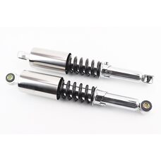 Амортизатор задній JH/CB/CG - 340мм*d58мм (втулка 12мм / втулка 10мм) зі склянкою регул., чорний к-кт 2шт