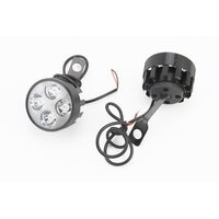 Фара дополнительная светодиодная - 4 LED с креплением под зеркало, к-кт 2шт, ЧЕРНЫЙ